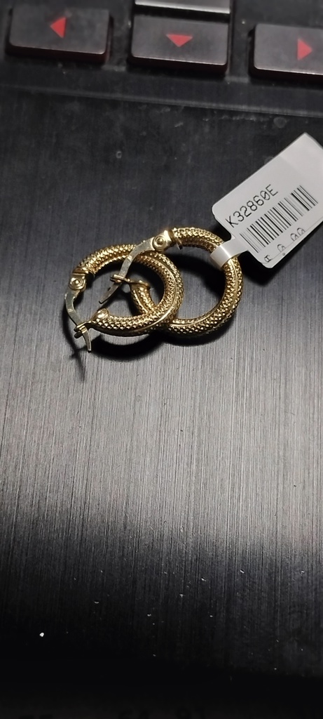 argolla tub moleteadas 10k Size 15x3mm Weight 1.gr