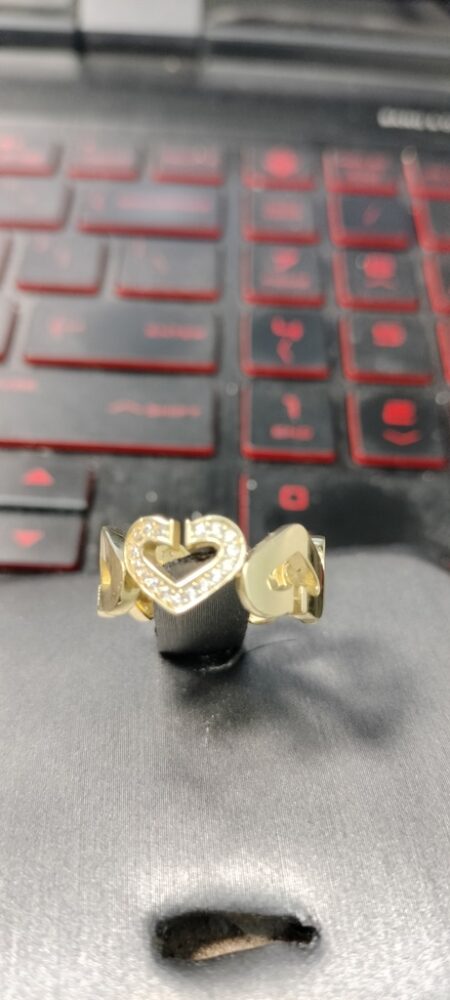 anillo banda de corazones c/zirc 14k zirc B Size size 6 Weight 4.2gr