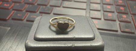 anillo corazon 14k onyx Size size7 Weight 2.2gr