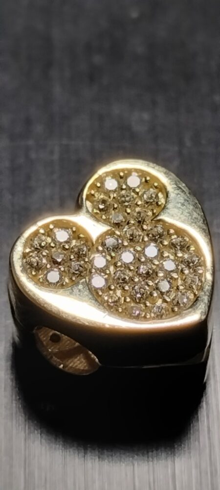 charms corazon cara miki 14k zirc B Weight 1.9gr