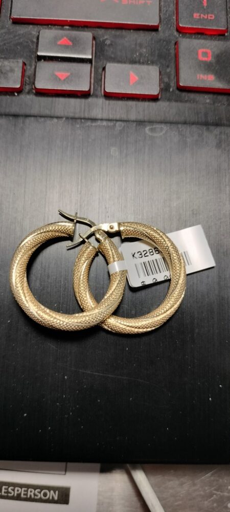 argolla tub.torsidas c/muescas 10k Size 27x4mm Weight 2.4gr