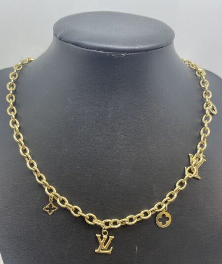 Gargantilla rolo c/charms 7 Lv 10k Size size17/5.5mm Weight 10.2gr