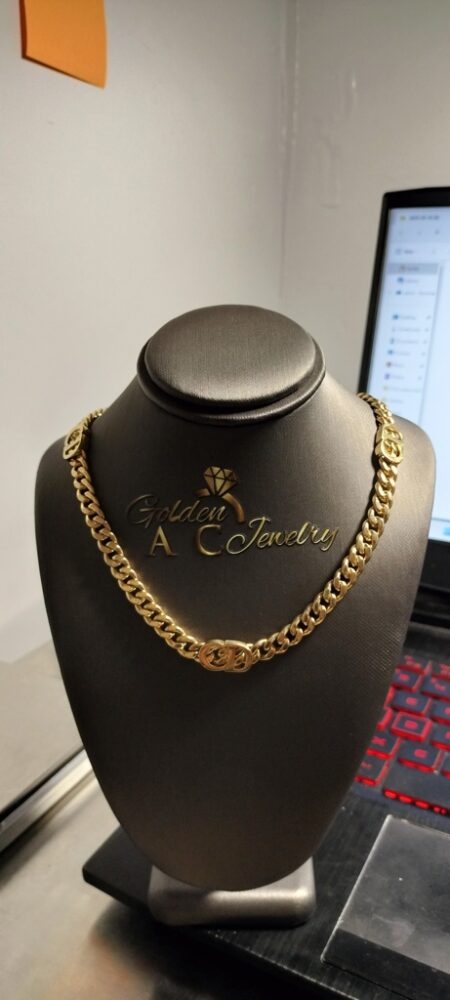 Gargantilla esl.trad. semisolodo c/3 CD 14k Size size17.5/6.25mm Weight 19.4gr