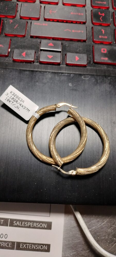 argolla tub.torsidas c/muescas 10k Size 37x4mm Weight 3.2gr