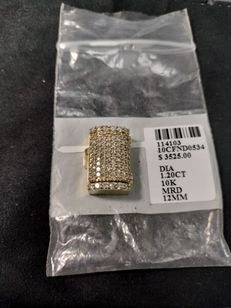 cierre c/diamante cierre cadena c/diamante 10k diamante Size 12mm Weight 10.35gr/1.2ctw