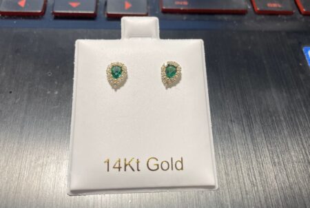 arete lagrima 14k zirc VB Weight 0.65gr