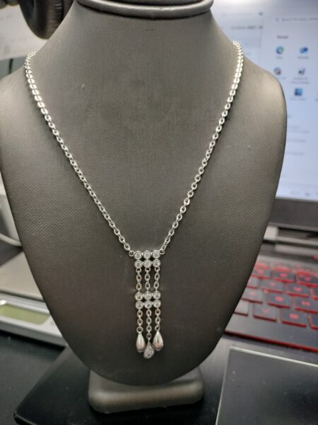 cadena c/diam oro B c/charms lagrima diamantes 14k diamante Size size17/1.7mm Weight 5.25gr