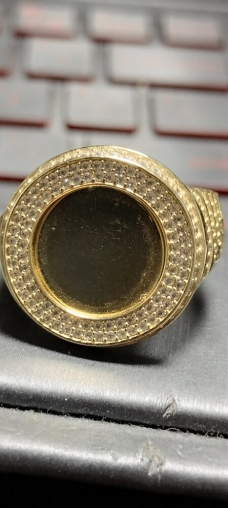 anillo rddo p/personalizar aro zirc 10k zirc B Size size11 Weight 7.7gr
