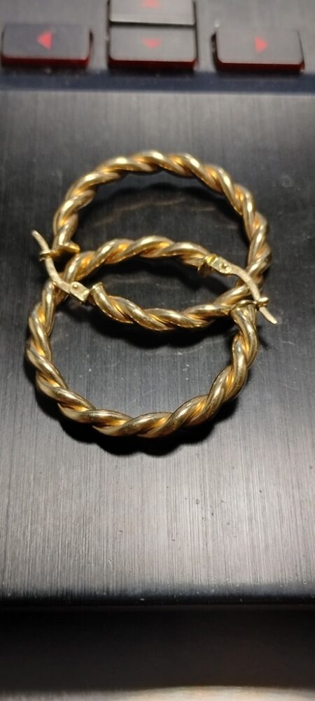 argolla tub. torsida doble 14k Size 31x3.6mm Weight 3.65gr