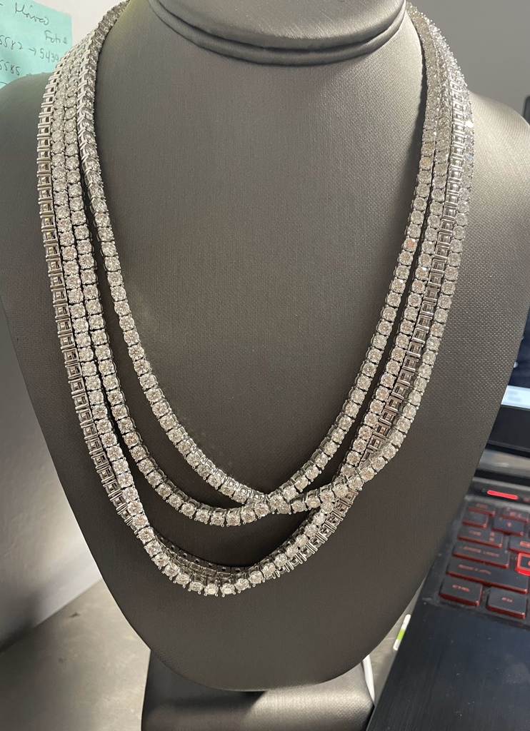 cadena silver tennis 925 silver moissanite Size size22/4mm Weight 40.5ctw-50.5gr