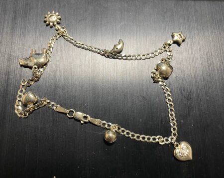 tobillera c/8 charms 14k Size size10/2.6mm Weight 4.9gr