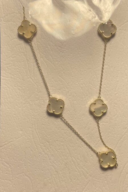 cadena clover 5 flores B 14k onyx Size size18/12mm Weight 6.8gr