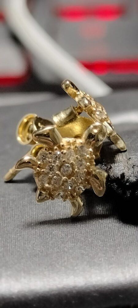 arete jicotea c/zirc 14k zirc B Weight 1.05gr