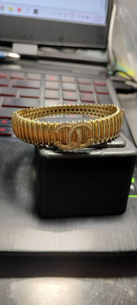 manilla Art.c/CC c/zirc a rayas laminado 14k zirc B Size size7/7-14mm Weight 17.95gr