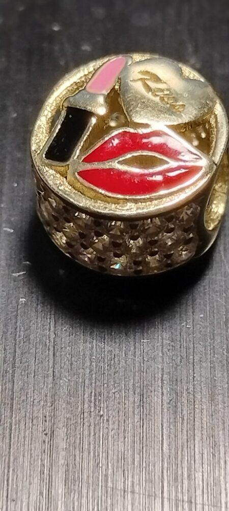 charms rddo beso labial corazon KIss 10k ename R N Rosa Weight 1.5gr