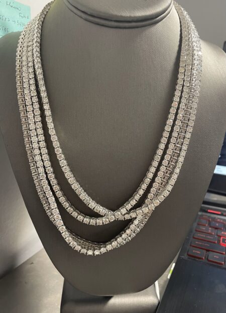 cadena tennis 925 silver mossaine Size size22/4mm Weight 40.5ctw