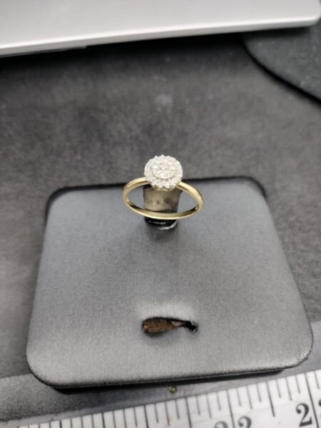 anillo Diam rddo 2 niveles c/diam 10k diamantes Size size7 Weight 1.75gr