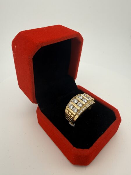 anillo banda c/zirc 10k zirc B Size size11 Weight 11.9gr