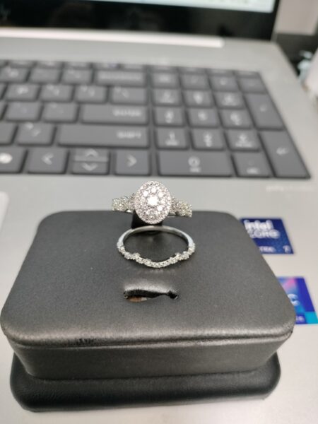anillo Diam comp. mujer c/diamantes duo 10k diamante Size size7 Weight 3.85gr