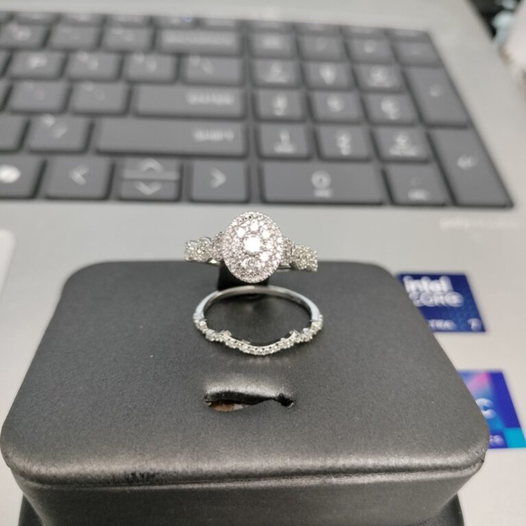 anillo Diam comp. mujer c/diamantes duo 10k diamante Size size7 Weight 3.85gr