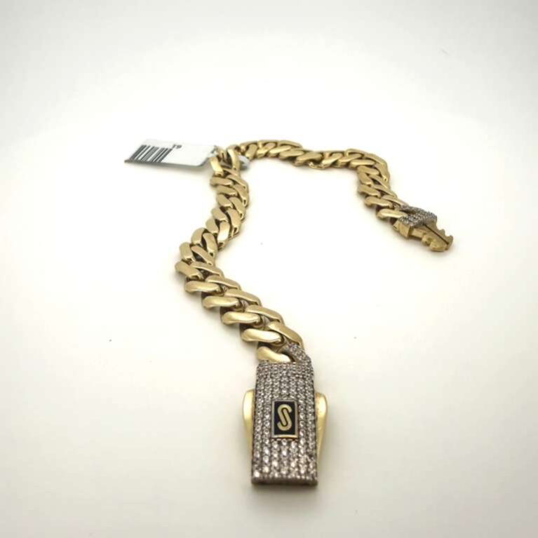 Ankle bracelet ankle bracelet monaci w/zirc S 10k zirc W Size size10/8mm Weight 11.1gr