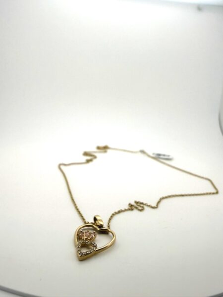 chain /pendant thread with a double heart 10k zirc B Size size19/1mm Weight 2.05gr