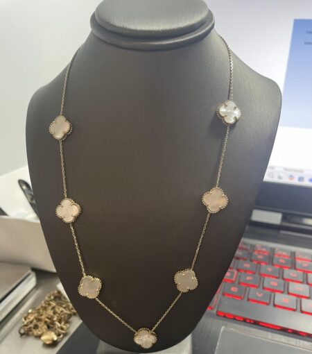 cadena clover 7 flores B 10k onyx Size size16.5/11mm Weight 6.45gr