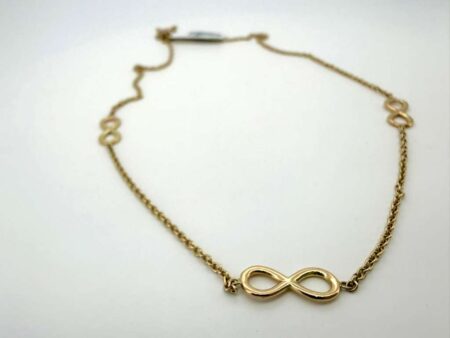 chain /pendant w/3 infinities fixed 14k Size size18/1.4mm Weight 3.4gr