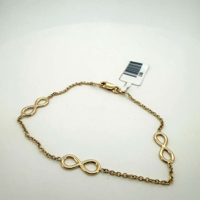 bracelet 3 infintity 14k Size size7/1mm Weight 2.1gr