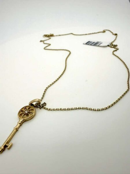 chain /pendant key 10k zirc B Size size20/1mm Weight 2.gr