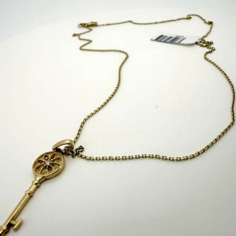chain /pendant key 10k zirc B Size size20/1mm Weight 2.gr