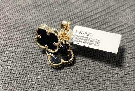 arete clover flor N 14k onyx Size 12mm Weight 3.4gr