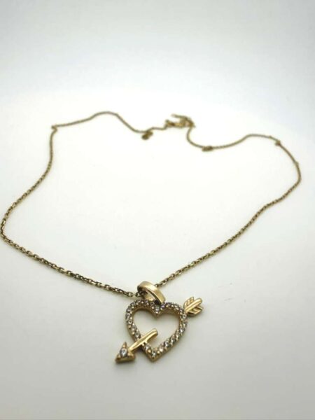 chain /pendant heart with arrow 10k zirc B Size size18.5/1mm Weight 2.1gr