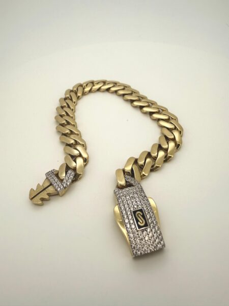 bracelet monaci w 10k zirc W Size size7/7.5mm Weight 8.1gr