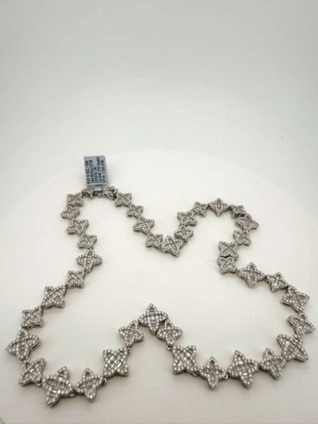 choker flowers moissanite silver 925 moissanite Size sz18/12mm Weight 13.54ctw VVS