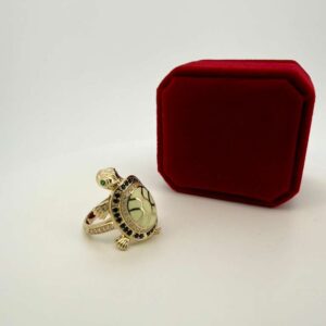 Ring Slider turtle 14k zirc /ename Size size9 Weight 6.5gr