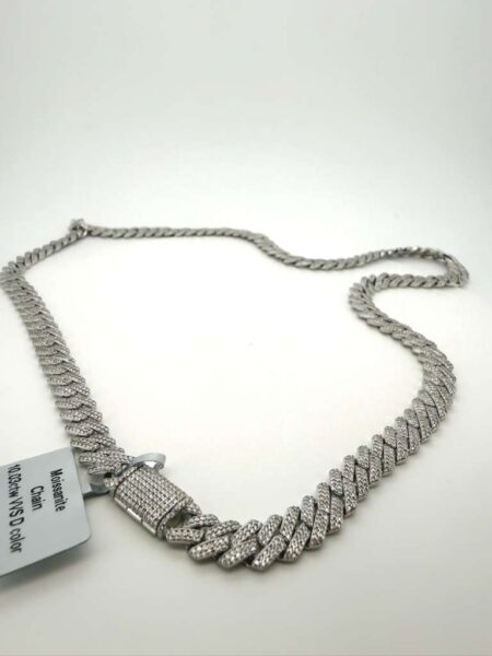 chain cuban link chain edge silver 925 moissanite Size size18/8mm Weight 8.44ctw VVS D