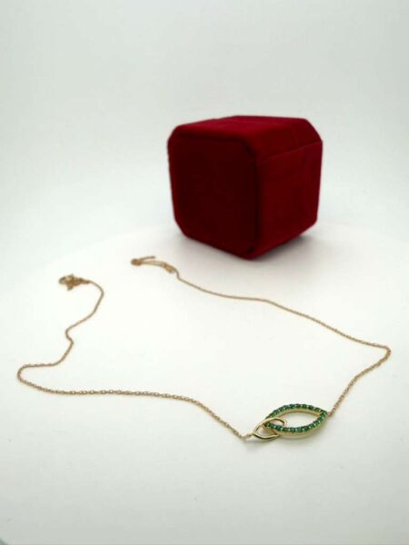 chain /pendant Eme eye/emerald 10k emerald green Size size18/1mm Weight 1gr