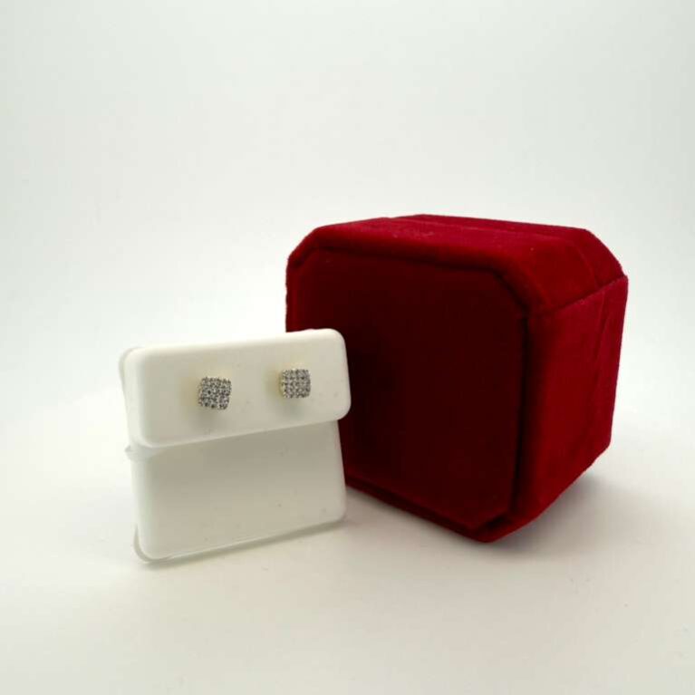 Earring/Diamond square 10k diam Weight 0.12ctw