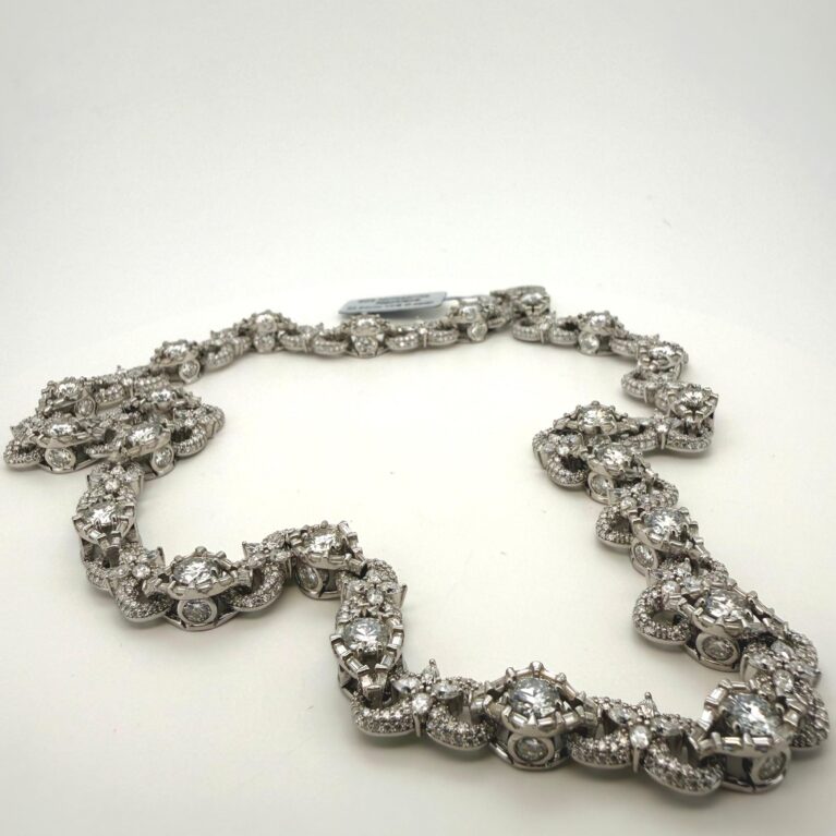 necklace necklace eyes /infiniti silver 925 moissanite Size sz20/8mm Weight 35.64ctw VVS D