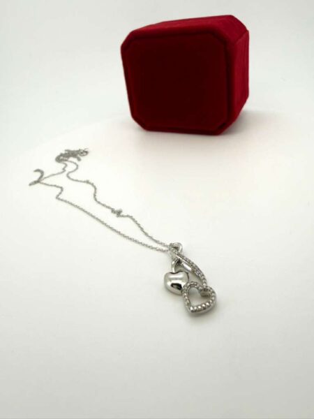 chain /pendant chain/pendant diamon heart 10k diam Size size18/1mm Weight 0.12ctw