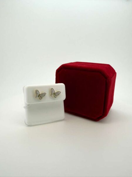 Earring/Diamond butterfly 10k diam Weight 0.13ctw