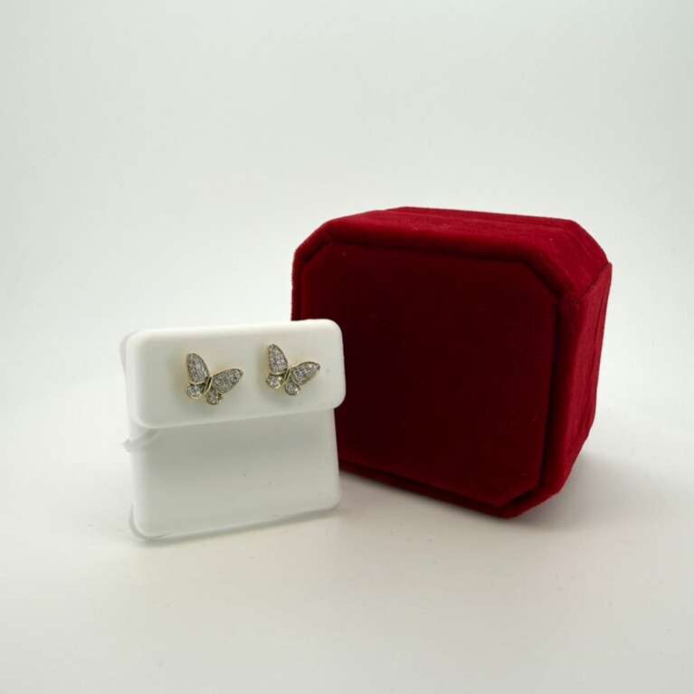 Earring/Diamond butterfly 10k diam Weight 0.13ctw