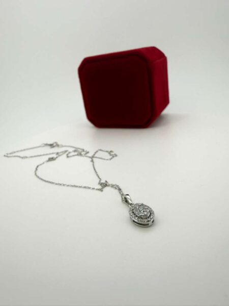 chain /pendant diam 2 level ovals 10k diamante Size size18/1mm Weight 1.20ctw