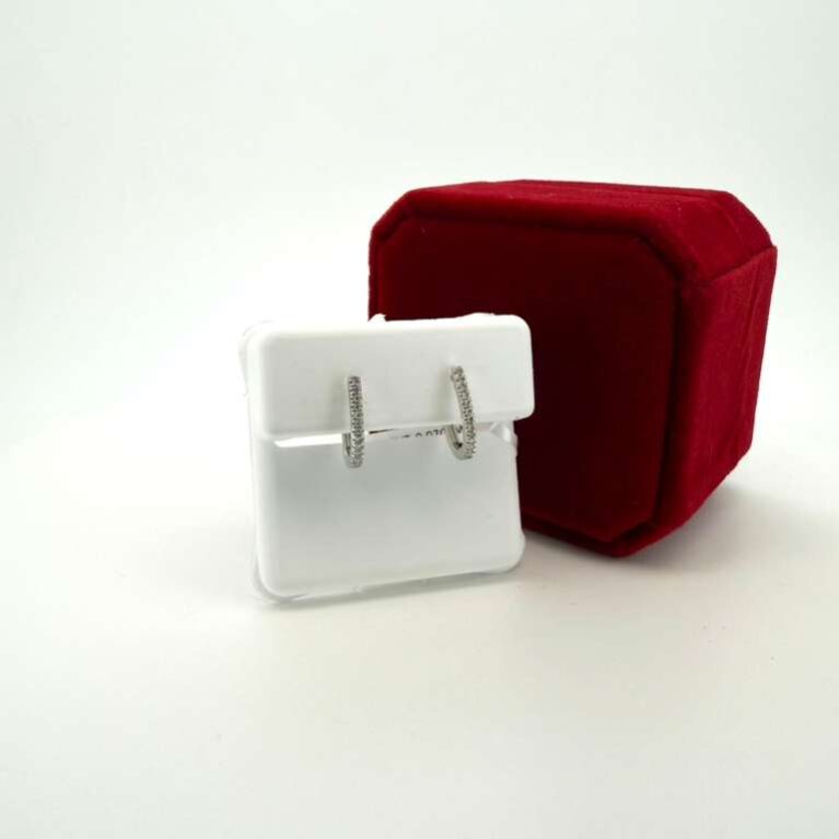 Earring/Diamond hoops 10k diamante Weight 0.07ctw