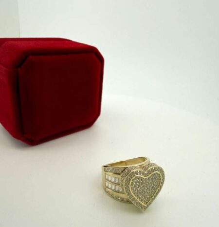 Ring heart w/zirc 14k zirc W Size size8 Weight 9.2gr