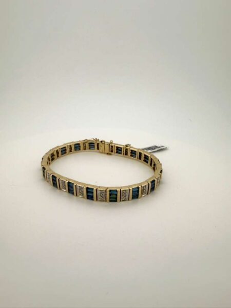 bracelet Diam./zafir tennis safir 14k safirr /diamon Size size7/6.8mm Weight 26.9gr