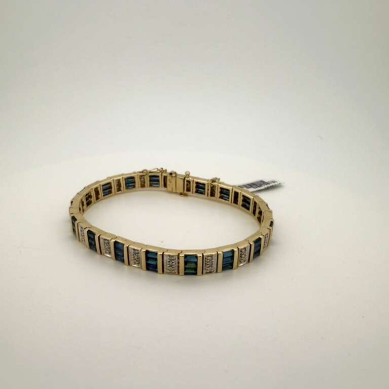 bracelet Diam./zafir tennis safir 14k safirr /diamon Size size7/6.8mm Weight 26.9gr