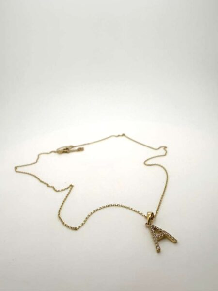 chain /pendant Letter A w/zirc 14k zirc W Size sz18/0.6mm Weight 1.45gr