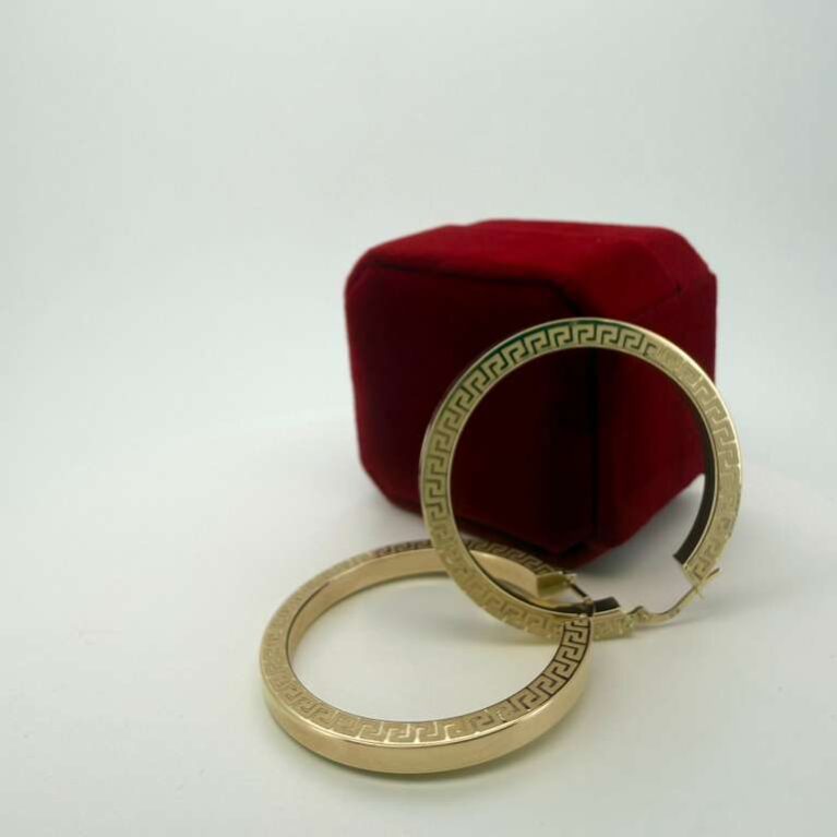 earrins tubular rings 10k Size 45x4mm Weight 6.3gr